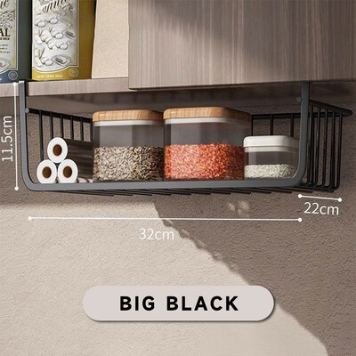 1 tk valge/must rippuv võrgukorv raudmaterjal Suure mahutavusega rippuv kapi all seinakapp hoiukorv Köögitööriistad