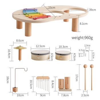 Baby Aeolian Bells Rattle Montessori Εκπαιδευτικά Παιχνίδια Παιδιά Μουσικά Παιχνίδια Παιδικά Κιτ ντραμς Τραπέζι μουσική Ξύλινα Μουσικά Όργανα