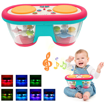 KENLUMO 2024 New Kids Musical Toy Baby Clap Drum 12+ μηνών Περιστρεφόμενη μουσική Sensory Toys Flash Light Instrument Early Educational