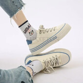 Paksu tallaga lõuend Armasus armas trendikas mitmekülgne naiste õhuke nišidisain vabaaja hingavad lauajalatsid kevad-sügis stiilid