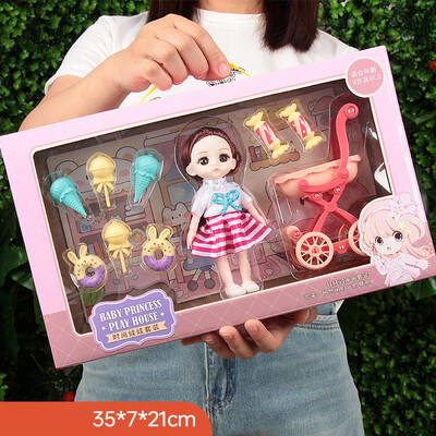Играчки BJD кукла за момичета Подаръци Чанта за принцеса Зоомагазин Велосипедна става Подвижен пълен комплект Направи си сам играчка Детска играчка Рожден ден Коледа