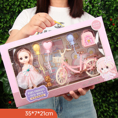 Играчки BJD кукла за момичета Подаръци Чанта за принцеса Зоомагазин Велосипедна става Подвижен пълен комплект Направи си сам играчка Детска играчка Рожден ден Коледа