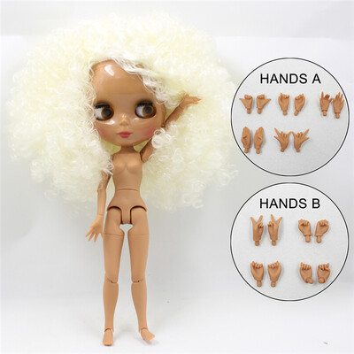 ICY DBS Blyth nukk 1/6 bjd liigend keha valge nahk matt nägu tume nahk läikiv nägu lokkis juuksed afrojuuksed mänguasi 30cm