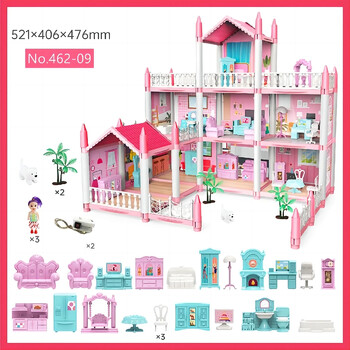 Diy Villa Castle Model Toy Simulation Princess Doll House Girl Girl Play Set Home Lighting Villa