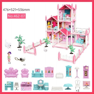 Diy Villa Castle Model Toy Simulation Princess Doll House Girl Girl Play Set Home Lighting Villa