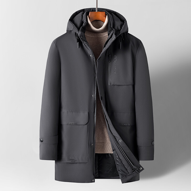 Υψηλής ποιότητας χειμερινό νέο ανδρικό μπουφάν Windbreaker Down Jacket Thick Thermal Ανδρική κουκούλα Long Parka Windbreaker Βαμβακερή επένδυση
