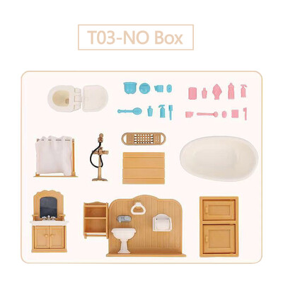 Миниатюрни аксесоари за куклена къща 1/12 Forest Family Home Furniture Set Кухненски тенджери за деца Момичета Подарък