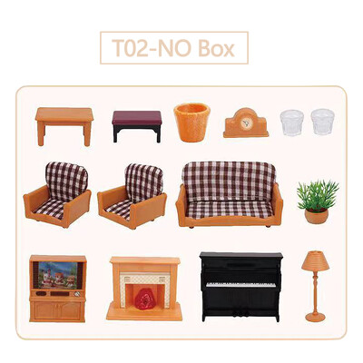 Миниатюрни аксесоари за куклена къща 1/12 Forest Family Home Furniture Set Кухненски тенджери за деца Момичета Подарък