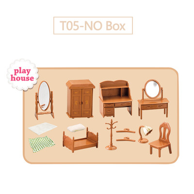 Миниатюрни аксесоари за куклена къща 1/12 Forest Family Home Furniture Set Кухненски тенджери за деца Момичета Подарък