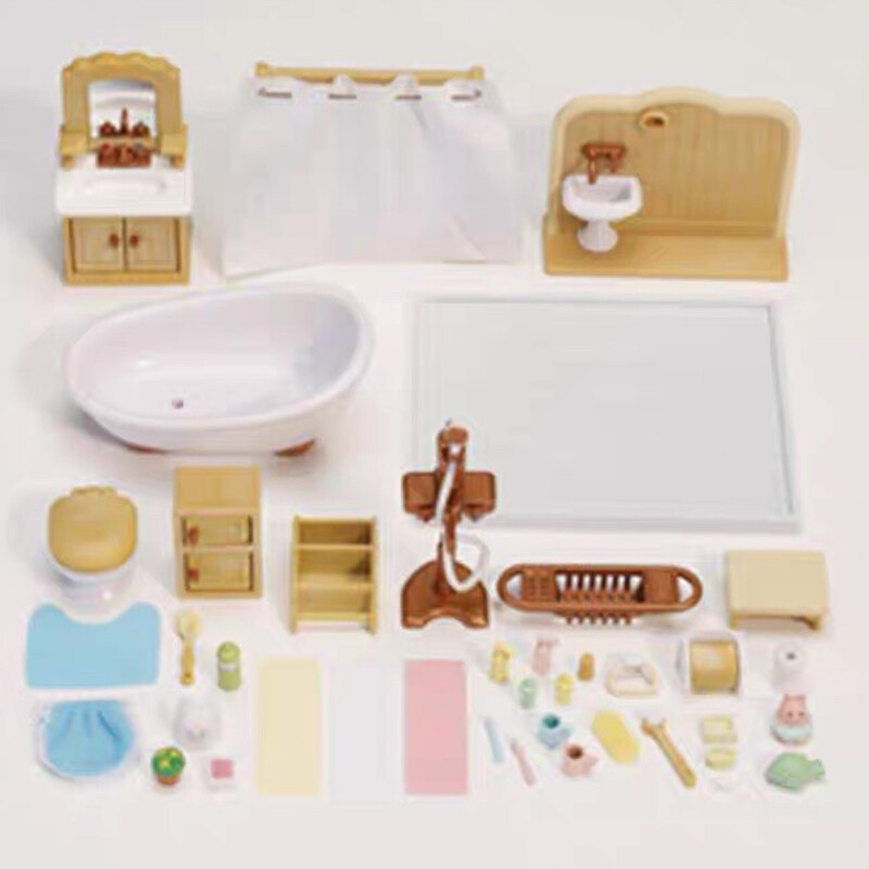 Leļļu namiņa miniatūras aksesuāri 1/12 Meža ģimenes mājas mēbeļu kolekcijas komplekts Virtuves katli bērniem Dāvana