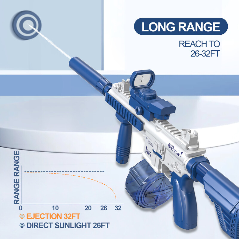 Naujas M416 elektrinis vandens pistoletas, visiškai automatinis šaudymo žaislas vasaros paplūdimio lauko pramogoms, vaikams ir suaugusiems