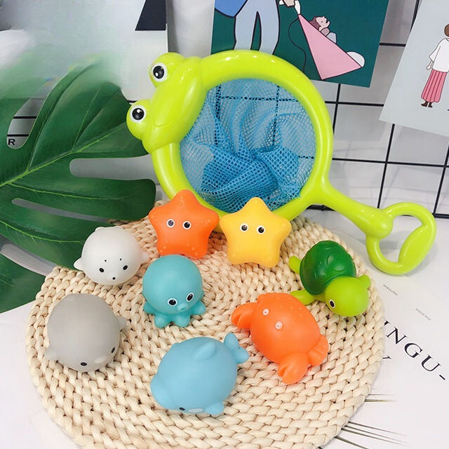 Armas loomade vannimänguasi ujumisveega LED-tuli Ookeani mereloomade komplekt Vilkuvad ujuvad vannimänguasjad imikutele väikelapsele