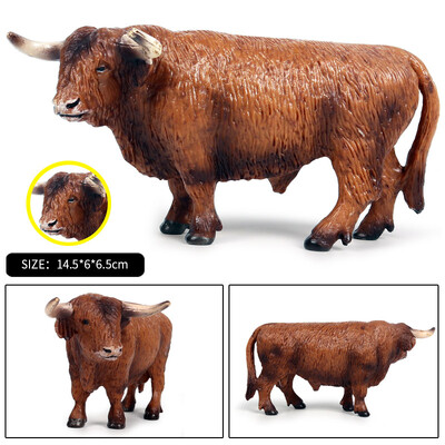 Oenux Farm Animals Корида Каубой Симулация Домашни птици Говеда Теле Бик OX Екшън фигурки Колекция Pvc Модел Играчка Детски подарък