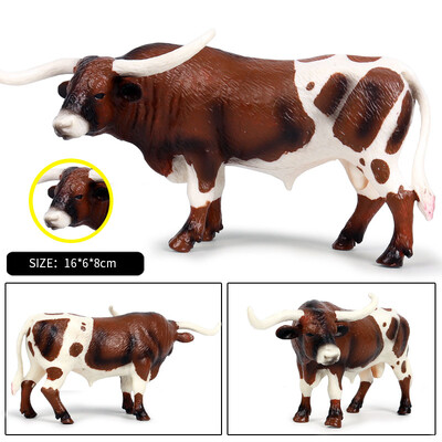 Oenux Farm Animals Корида Каубой Симулация Домашни птици Говеда Теле Бик OX Екшън фигурки Колекция Pvc Модел Играчка Детски подарък