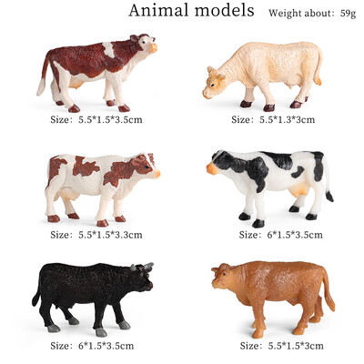 Oenux Farm Animals Корида Каубой Симулация Домашни птици Говеда Теле Бик OX Екшън фигурки Колекция Pvc Модел Играчка Детски подарък