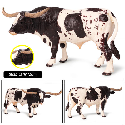 Oenux Farm Animals Корида Каубой Симулация Домашни птици Говеда Теле Бик OX Екшън фигурки Колекция Pvc Модел Играчка Детски подарък