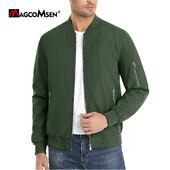 MAGCOMSEN Ανδρικό μπουφάν Aviator Ελαφρύ casual ανοιξιάτικο φθινοπωρινό αντιανεμικό παλτό με τσέπες με φερμουάρ Μπουφάν εργασίας ταξιδιού