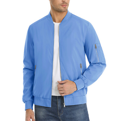 MAGCOMSEN Ανδρικό μπουφάν Aviator Ελαφρύ casual ανοιξιάτικο φθινοπωρινό αντιανεμικό παλτό με τσέπες με φερμουάρ Μπουφάν εργασίας ταξιδιού