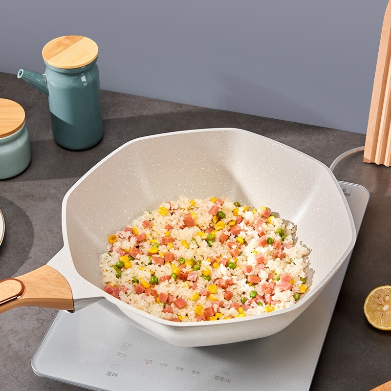 GIANXI 28 cm kaheksanurkne pann majapidamises kasutatav munapraad vokk universaalne kleepumatu pann köögipann keedunõu