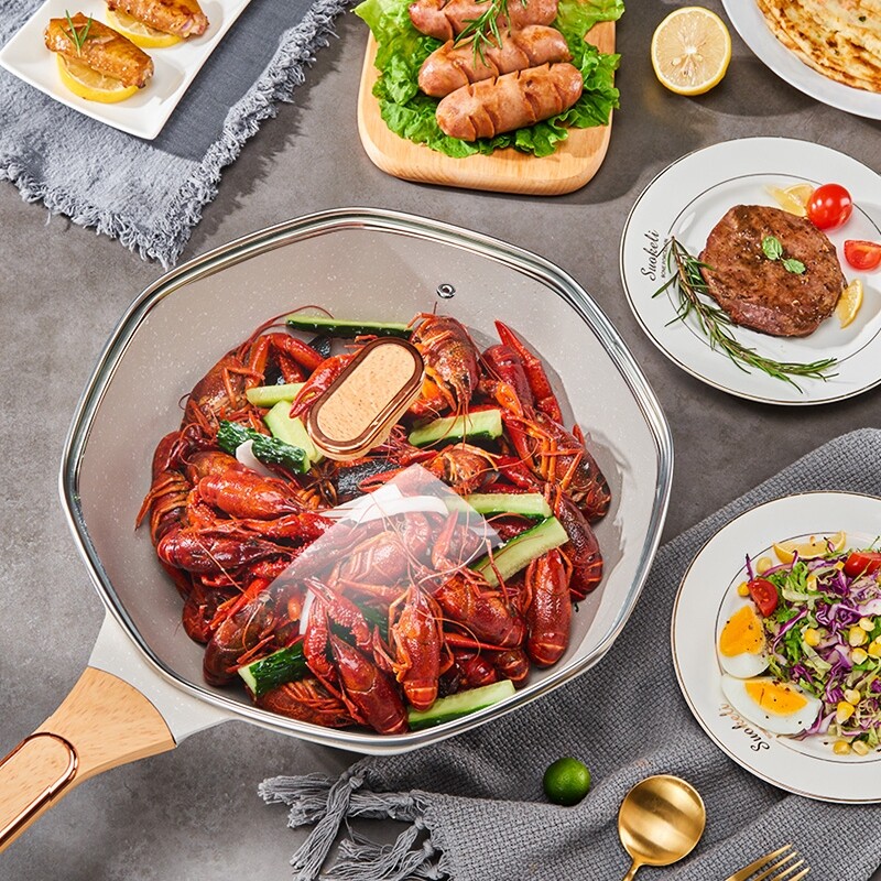 GIANXI 28 cm kaheksanurkne pann majapidamises kasutatav munapraad vokk universaalne kleepumatu pann köögipann keedunõu