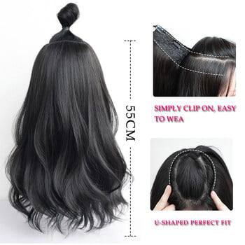 AOSI Part Synthetic Clip In Hair Extension Μακρύ Σγουρό Σγουρό Φυσικό ξανθό Flase Hairpieces για γυναίκες Ανθεκτικά στη θερμότητα