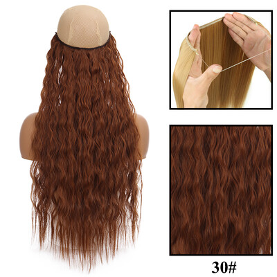 Be Clip in Halo plaukų priauginimas Sintetiniai natūralūs plaukų priauginimai žuvų linija blondinai vienetiniai netikri plaukeliai netikri plaukai