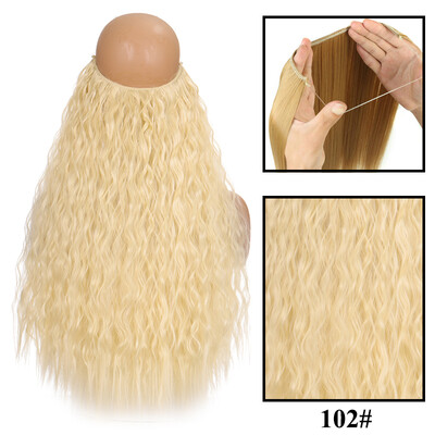 Be Clip in Halo plaukų priauginimas Sintetiniai natūralūs plaukų priauginimai žuvų linija blondinai vienetiniai netikri plaukeliai netikri plaukai