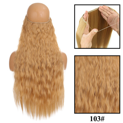 Be Clip in Halo plaukų priauginimas Sintetiniai natūralūs plaukų priauginimai žuvų linija blondinai vienetiniai netikri plaukeliai netikri plaukai