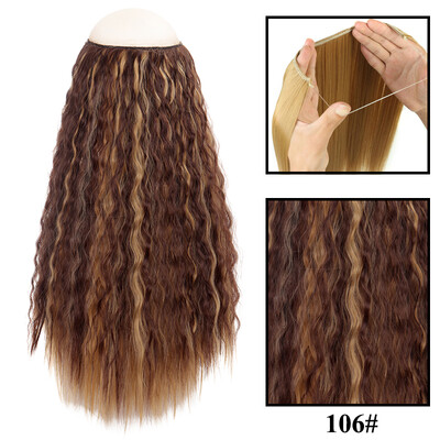 Be Clip in Halo plaukų priauginimas Sintetiniai natūralūs plaukų priauginimai žuvų linija blondinai vienetiniai netikri plaukeliai netikri plaukai