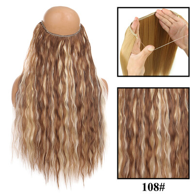 Be Clip in Halo plaukų priauginimas Sintetiniai natūralūs plaukų priauginimai žuvų linija blondinai vienetiniai netikri plaukeliai netikri plaukai