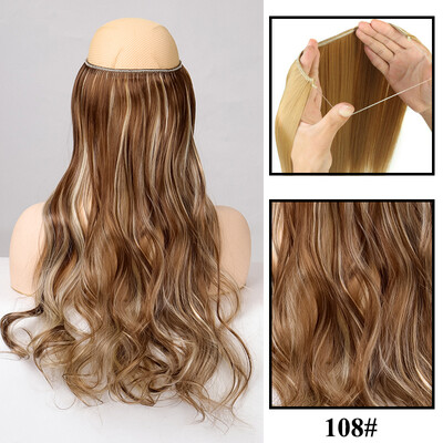 Be Clip in Halo plaukų priauginimas Sintetiniai natūralūs plaukų priauginimai žuvų linija blondinai vienetiniai netikri plaukeliai netikri plaukai