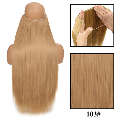 Be Clip in Halo plaukų priauginimas Sintetiniai natūralūs plaukų priauginimai žuvų linija blondinai vienetiniai netikri plaukeliai netikri plaukai