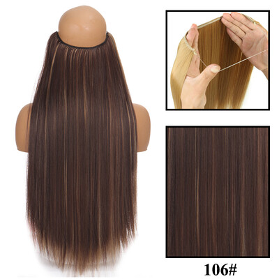 Be Clip in Halo plaukų priauginimas Sintetiniai natūralūs plaukų priauginimai žuvų linija blondinai vienetiniai netikri plaukeliai netikri plaukai