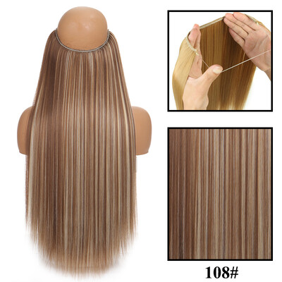 Be Clip in Halo plaukų priauginimas Sintetiniai natūralūs plaukų priauginimai žuvų linija blondinai vienetiniai netikri plaukeliai netikri plaukai