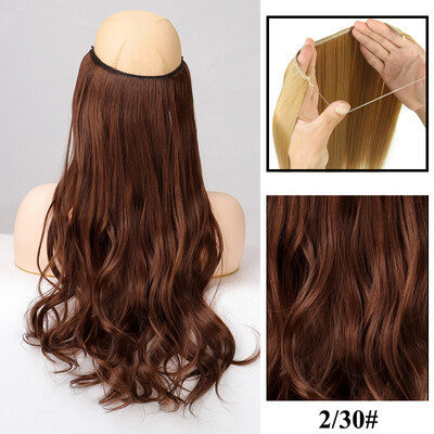 Be Clip in Halo plaukų priauginimas Sintetiniai natūralūs plaukų priauginimai žuvų linija blondinai vienetiniai netikri plaukeliai netikri plaukai