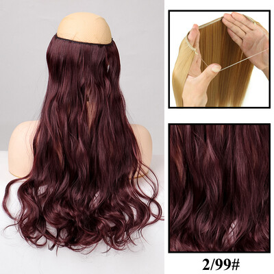 Be Clip in Halo plaukų priauginimas Sintetiniai natūralūs plaukų priauginimai žuvų linija blondinai vienetiniai netikri plaukeliai netikri plaukai