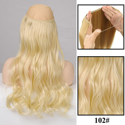 Be Clip in Halo plaukų priauginimas Sintetiniai natūralūs plaukų priauginimai žuvų linija blondinai vienetiniai netikri plaukeliai netikri plaukai