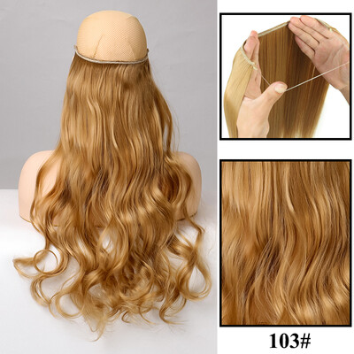 Be Clip in Halo plaukų priauginimas Sintetiniai natūralūs plaukų priauginimai žuvų linija blondinai vienetiniai netikri plaukeliai netikri plaukai