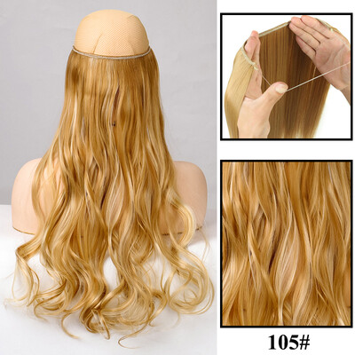 Be Clip in Halo plaukų priauginimas Sintetiniai natūralūs plaukų priauginimai žuvų linija blondinai vienetiniai netikri plaukeliai netikri plaukai