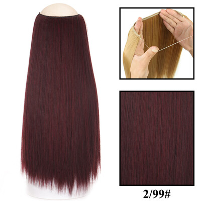 Be Clip in Halo plaukų priauginimas Sintetiniai natūralūs plaukų priauginimai žuvų linija blondinai vienetiniai netikri plaukeliai netikri plaukai