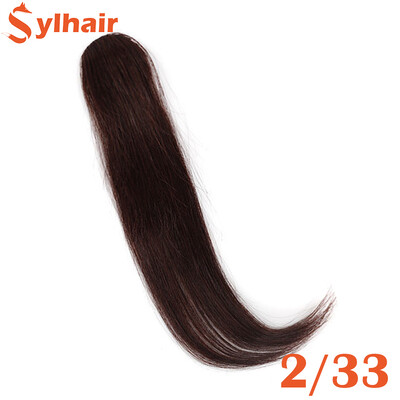 Sylhair 25-35CM Естествена невидима фалшива коса за удължаване с щипка в предния страничен бретон за жени с бретон с фалшиви ресни