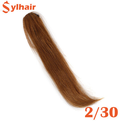 Sylhair 25-35CM Естествена невидима фалшива коса за удължаване с щипка в предния страничен бретон за жени с бретон с фалшиви ресни