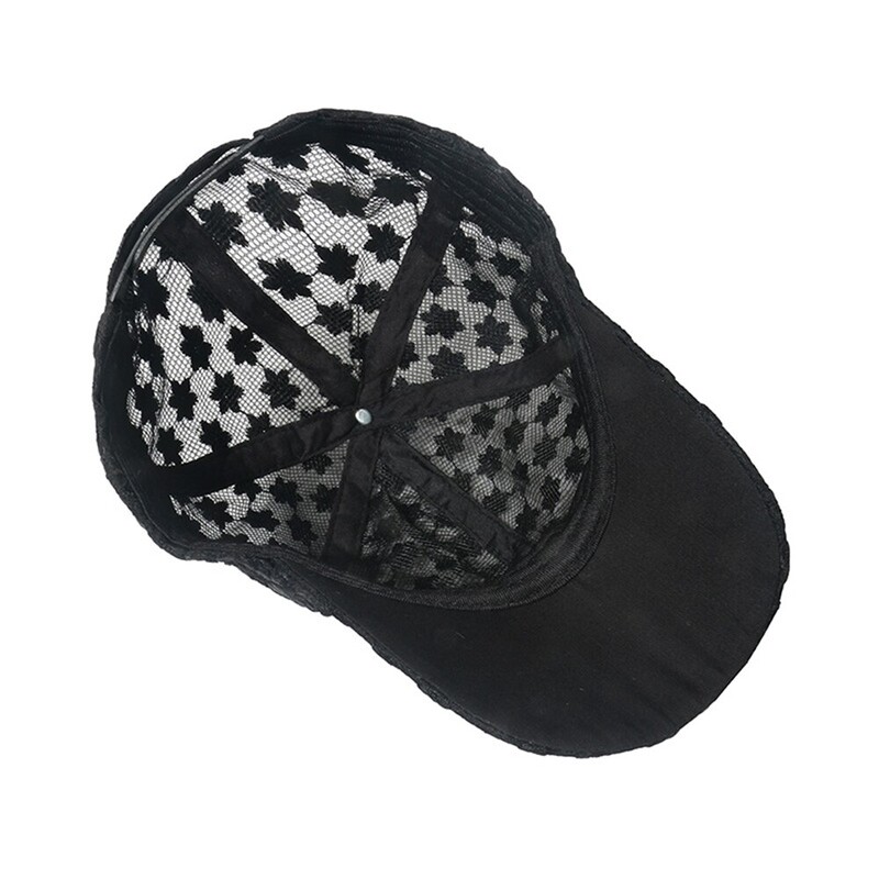 Letná dutá kvetinová baseballová čiapka Dámska módna všestranná slnečná čiapka slnečník a opaľovací krém čipkovaná čiapka s kačacím jazykom pre voľný čas