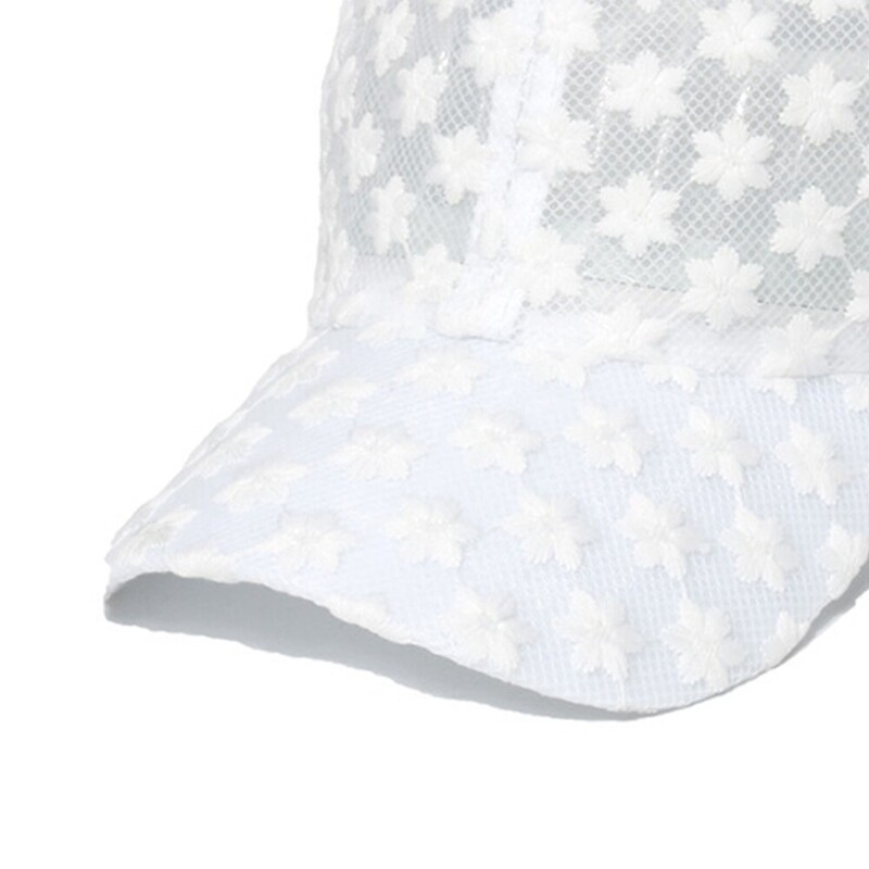 Letná dutá kvetinová baseballová čiapka Dámska módna všestranná slnečná čiapka slnečník a opaľovací krém čipkovaná čiapka s kačacím jazykom pre voľný čas