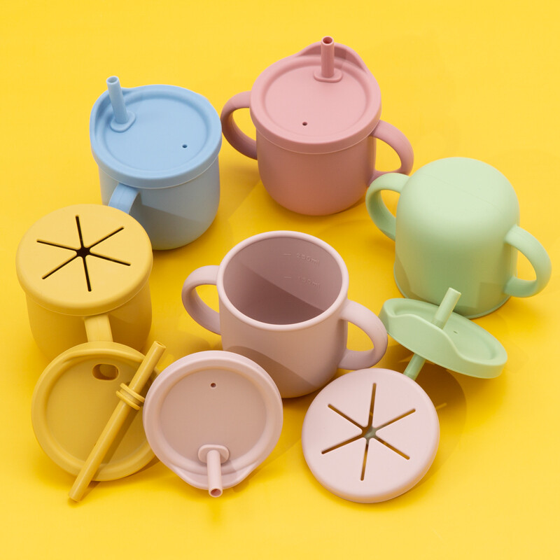 Uue disainiga kaasaskantav multifunktsionaalne joogitops imiku söödaga vedelsööda lekkekindel õlgtops toidu säilitamise suupistetops