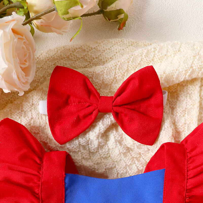 Baby Summer Street Fashion Collide Color Girl Ühes tükis kleit võrkseelik