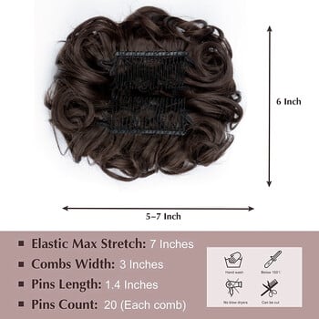 Ακατάστατα μαλλιά σγουρά κουλούρια Chignon Hairpiece Extensions Scrunchie Updo Hair Pieces Συνθετικές χτένες σε ακατάστατο κότσο Hair Piece για γυναίκες