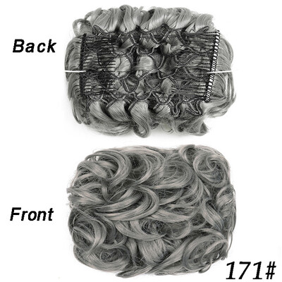 Netvarkingi plaukai Garbanotos kuodelės Chignon plauku pieštukas Prailginimai Scrunchie Updo Hair Pieces Sintetinės šukos su netvarkinga plaukų juostele moterims