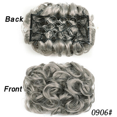 Netvarkingi plaukai Garbanotos kuodelės Chignon plauku pieštukas Prailginimai Scrunchie Updo Hair Pieces Sintetinės šukos su netvarkinga plaukų juostele moterims