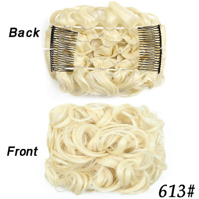 Netvarkingi plaukai Garbanotos kuodelės Chignon plauku pieštukas Prailginimai Scrunchie Updo Hair Pieces Sintetinės šukos su netvarkinga plaukų juostele moterims